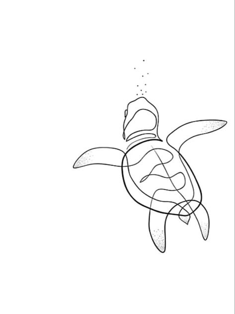 Turtle Line Drawing Tattoo, Turtle Outline, Tortoise Tattoo, Beachy Tattoos, Sea Turtle Tattoo, Tier Tattoo, One Line Tattoo, Turtle Tattoo Designs, Tattoo Line