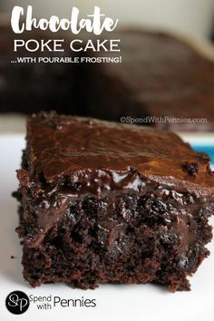 This chocolate poke cake from scratch is one of the most amazing and moist cakes you'll ever have! A secret ingredient brings out the chocolatey goodness! Chocolate Poke Cake, Cake From Scratch, Homemade Pudding, Poke Cake Recipes, Poke Cakes, A Piece Of Cake, Good Eat, Poke Cake, Piece Of Cake