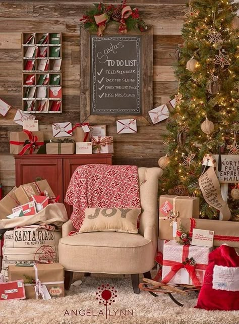 Santa Photo Backdrop Ideas, Christmas Grotto Ideas, Christmas Photo Background, Christmas Grotto, Christmas Booth, Photo Backdrop Christmas, Christmas Photo Booth, Christmas Shoot, Santa Pictures