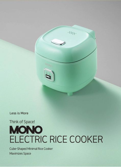 Rice cooker that considers space! The simple design allows the rice cooker to fit into any aesthetic. Rice Cooker Aesthetic, Electric Rice Cooker, Electric Cooker, Dead Space, Cube Design, Kitchen Shelf, Safety Devices, Maximize Space, Rice Cooker