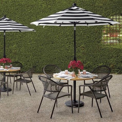 Black and White Patio Renovation, European Bistro, Rooftop Restaurant Design, Paris Bistro, Iron Patio Furniture, Teak Patio Furniture, Bistro Furniture, Cafe Table, Chair Frame