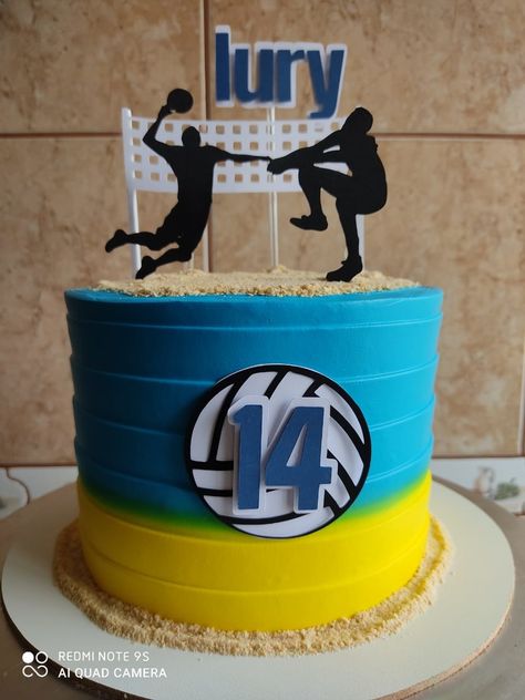 Volleyball Cake Ideas, Volleyball Birthday Cakes, Volleyball Cake, Photo Cake Topper, Sport Cakes, Coaching Volleyball, Cute Birthday Cakes, Birthday Food, Themed Cakes