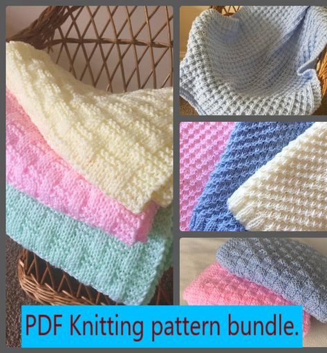 Free Newborn Knitting Patterns, Newborn Knitting Patterns, Waffle Baby Blanket, Newborn Knitting, Lace Baby Blanket, Knitting Blankets, Knitting Patterns Free Blanket, Baby Blanket Patterns, Easy Baby Blanket