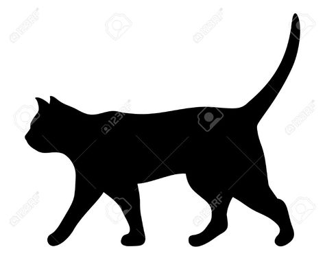 Cat Vector Art, Walking Silhouette, Walking Cat, Black Cat Drawing, Cat Walking, Black Cat Silhouette, Black Cat Tattoos, Vector Silhouette, Cat Vector