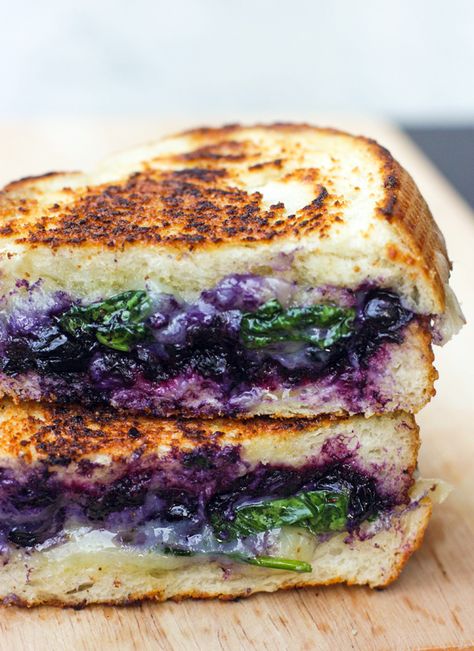 110 - Balsamic Blueberry Grilled Cheese Sandwich Blueberry Grilled Cheese, Grilled Cheese Recipes Gourmet, Fancy Grilled Cheese, Gourmet Grilled Cheese, Grilled Cheese Sandwiches, Grilled Cheese Recipes, Cheesy Recipes, Blueberry Recipes, Cheese Sandwich