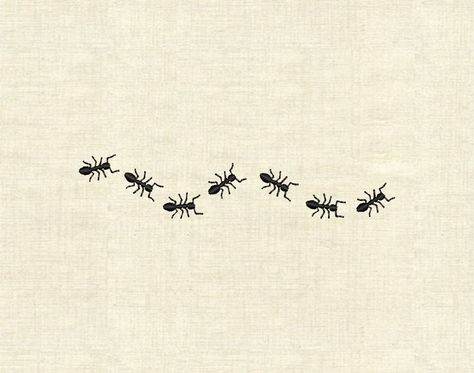 Bug Embroidery Designs, Ant Tattoo, Tiny Ants, Bugs Embroidery, Miniature Embroidery, Border Embroidery, Baby Embroidery, 자수 디자인, Hand Embroidery Art