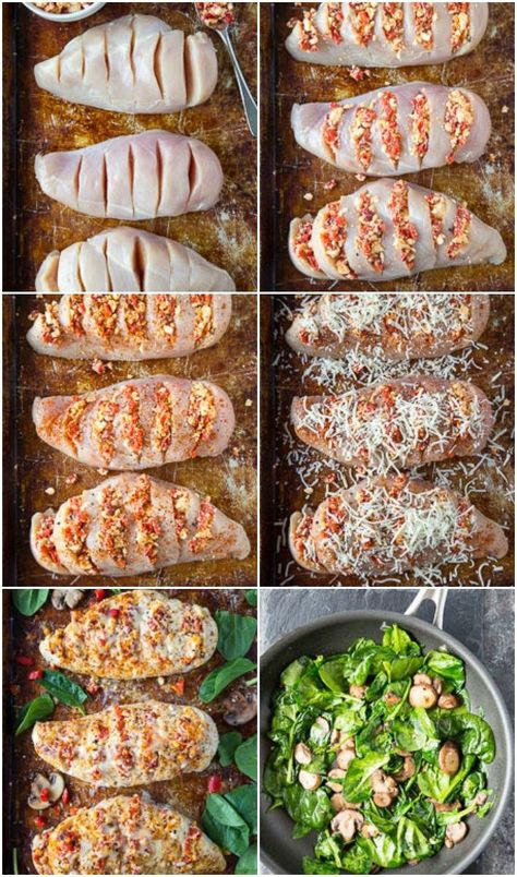 Hasselback Chicken, Masakan Malaysia, Chicken Dishes Easy, Resep Diet, Makanan Diet, Dinner Healthy, God Mat, Health Dinner Recipes, Stuffed Chicken