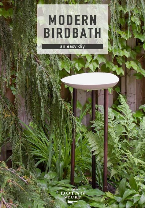 Attract Birds to Your Yard with a DIY Modern Birdbath. Modern Birdbath, Diy Birdbath Ideas, Diy Bird Bath Ideas, Modern Bird Baths, Birdbath Ideas, Hummingbird Bird Bath, Bird Baths Homemade, Bird Bath Ideas, Diy Birdbath