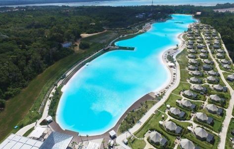 Crystal clear lagoon is the star attraction at Treasure Bay Bintan, Indonesia | RE Talk Asia Bintan Island, Massage Place, Resort Pools, Vegetarian Restaurant, Swimming Pool Designs, Travel Inspo, Tourist Destinations, Atlantis, Southeast Asia