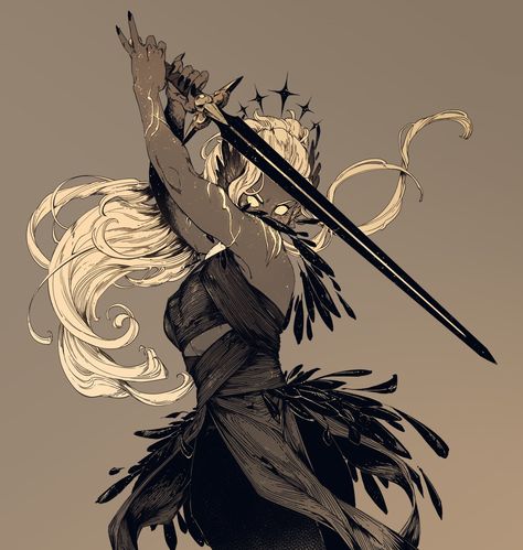 Hand Knife Reference Drawing, Aasimar Dnd Art, Aasimar Character Design, Character Design Inspiration Concept Art, Dnd Oc Art, Dnd Poses, Aasimar Dnd, Dnd Aasimar, Fantasy Pose