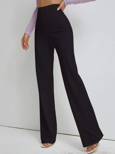 Straight Leg Formal Pants, High Waisted Straight Pants, High Waist Work Pants, Black Formal Pants, Ethereal Dramatic, Womens Slacks, High Waist Dress Pants, Black Straight Leg Pants, Black High Waisted Pants