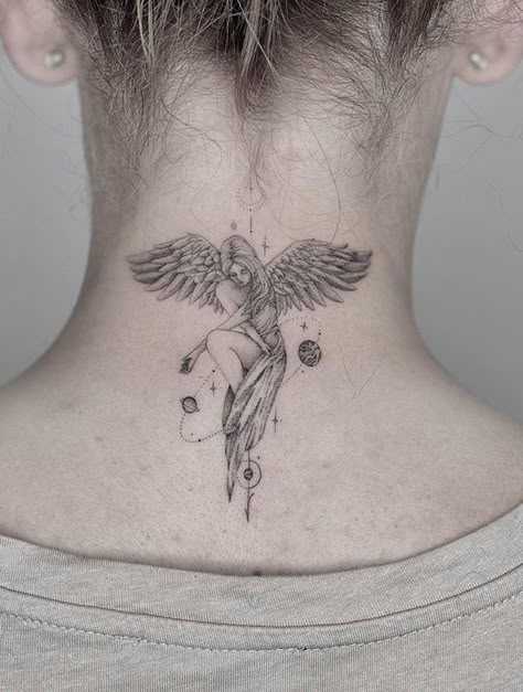 Below Neck Tattoos For Women, Wing Neck Tattoo For Women, Neck Nape Tattoos Women, Upper Back And Neck Tattoo, Upper Back Neck Tattoo For Women, Upper Neck Tattoo For Women, Back Neck Tattoo For Women With Meaning, Best Neck Tattoos For Women, Neck Tattoo Meaningful