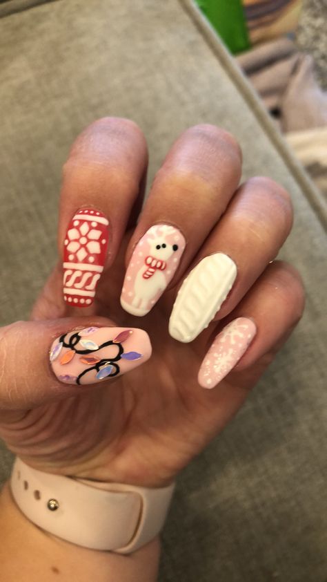 Ugly Sweater Nails, Sweater Nail Ideas, Ugly Christmas Sweater Nails, Christmas Sweater Nails, Sweater Nails, Knit Sweaters, Funky Nails, Winter Fun, Ugly Sweater