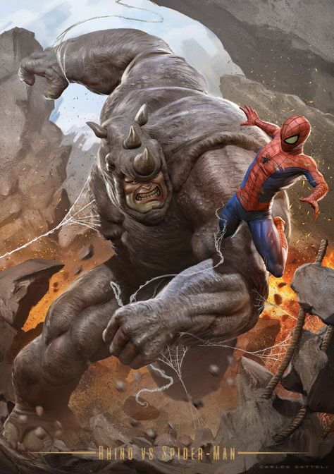 Rhino Spiderman, Marvel Rhino, Wallpaper Spider Man, Marvel Cards, Marvel Comics Superheroes, Spiderman Artwork, Marvel Artwork, Spiderman Pictures, Marvel Villains