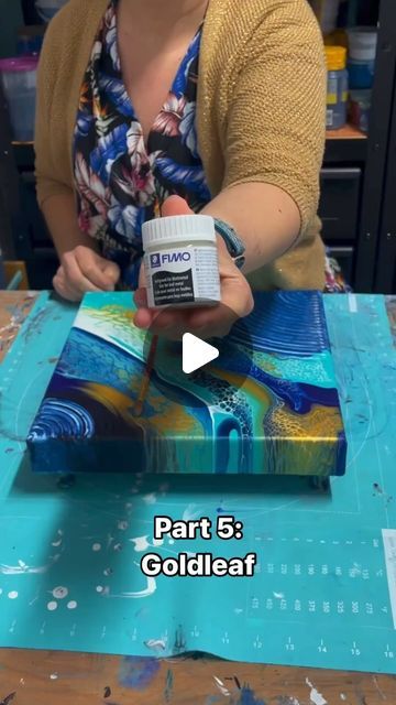 Gold Flakes Painting, How To Apply Gold Leaf To Canvas, Modeling Paste, Gold Leaf Painting, Dutch Artists, Art Colorful, Gold Flakes, Next Step, Abstract Painting Acrylic