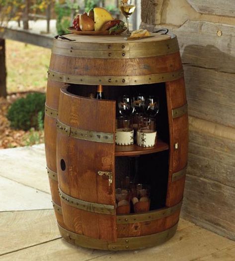 39 Wine Barrel Ideas: Creative DIY Ideas for Reusing Old Wine Barrels - Snappy Pixels Tonneau Bar, Wine Barrel Ideas, Wine Barrel Table, Barrel Coffee Table, Wine Cask, Barrel Projects, Wine Barrel Furniture, Barrel Ideas, Barrel Bar