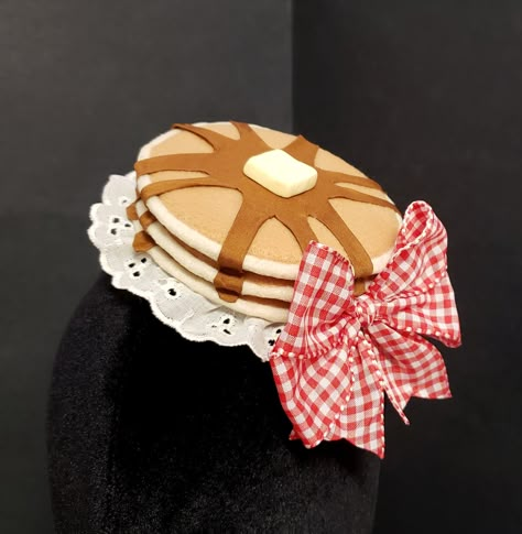 Sweet Old Fashioned Maple Syrup Pancakes and Butter Fascinator - Etsy Felt Pancakes, Maple Syrup Pancakes, Syrup Pancakes, Butter Pancakes, Griddle Cakes, Timmy Turner, Foam Clay, Ribbon Wrap, Fascinator Hat