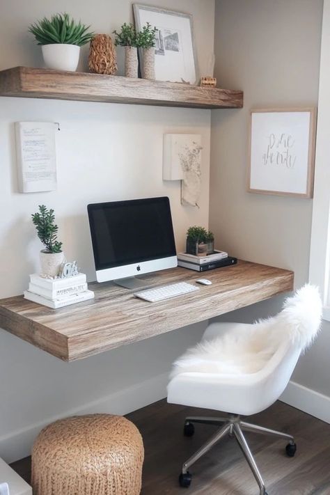 "Elevate your home office with a DIY Floating Desk! 🛠️💻 Perfect for combining functionality with modern design. 🌿✨ #DIYHomeDecor #DeskCrafting #FloatingDesign" Floating Desk Office, Diy Floating Desk, Floating Desks, Wallpaper Stores, Floating Desk, Office Gym, Gym Room, Small Desk, Furniture Makeovers