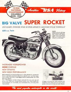 BSA A10 Super Rocket 1959 | bullittmcqueen | Flickr Vintage Motorcycle Art, Vintage Honda Motorcycles, Bsa Motorcycle, Vintage Motorcycle Posters, Bike Poster, British Motorcycles, Retro Bike, Motorcycle Posters, Sport Motorcycle