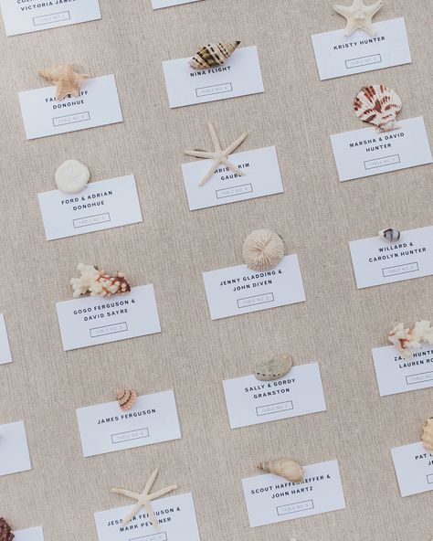 A Family-Oriented Wedding on the Coast of Massachusetts Creative Seating Cards, Labor Day Wedding, Wish Lanterns, Swiss Cottage, Cottage Designs, Classic Elegant Wedding, Fabric Board, White Chairs, Reception Seating