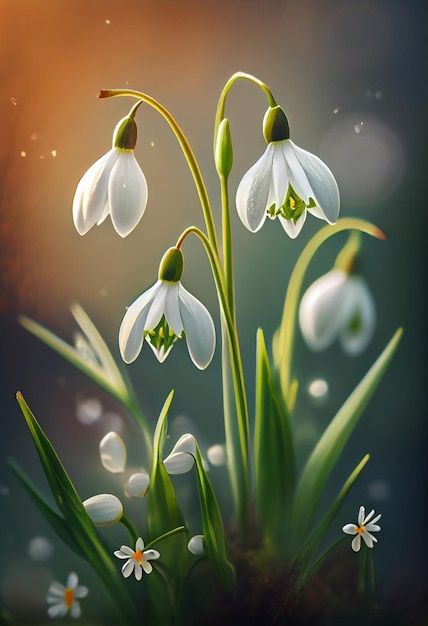 Spring snowdrop flowers in spring forest... | Premium Photo #Freepik #photo #natural-flower #flower-meadow #snowdrop #flower-garden Snowdrops Flower, Snow Drop Flower, Witch Pinup, Snow Drops Flowers, Grace Tattoo, Small Widget, Flower References, Snowdrop Flowers, Snowdrop Flower