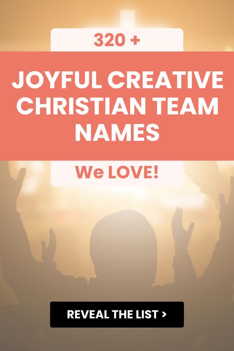 Searching for the perfect name for your Christian team? Look no further! Explore our impressive collection of 320+ unique and catchy Christian team names that are sure to inspire your group's spirit. From spirit-filled options to funny twists, there's something for everyone. Whether it's for a youth group, sports team, or ministry, these names can help you set the right tone and unify your members under a common purpose. Jump in and find the ideal name that resonates with your team today! Christian Group Chat Names Ideas, Small Group Names Ideas, Christian Private Story Names Snapchat, Team Names Ideas Inspirational, Church Names Ideas, Christian Group Names Ideas, Youth Group Names, Christian Business Ideas, Women Small Group