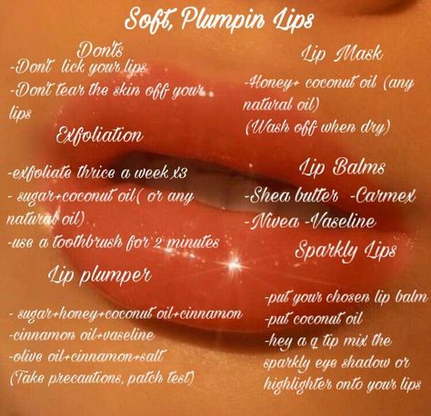 How To Get Brighter Lips, How To Get Bratz Lips, How To Make Your Lips Soft Overnight, Tips For Soft Lips, How To Get Glossy Lips Naturally, How To Make Your Lips Kissable, Smooth Lips Tips, How To Get Rid Of Chapped Lips Overnight, How To Make Ur Lips Soft