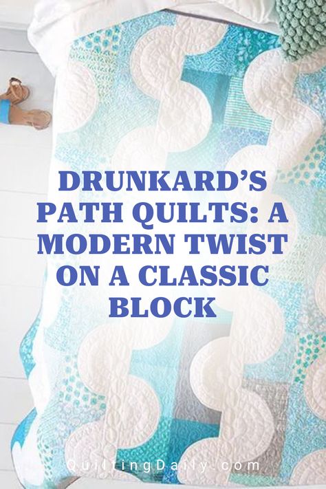 Today, we're focused on all things Drunkard's Path! From uncovering its rich history to putting a modern twist on the design and everything in between, we're exploring each facet of this traditional block. So dive in and join the party as we celebrate the intersection of past and present in quilting. Drunkard Path Quilt Patterns, Drunkers Path Quilt Patterns, Drunkards Path Quilting Designs, Drunkards Path Quilt Pattern Free, Drunkards Path Quilt Variations, Twist Quilt Pattern, Monochromatic Quilt, Drunkards Path Quilt, Drunkards Path