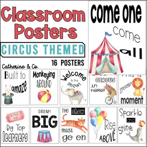 Circus theme classroom decor | TPT Circus Classroom Theme, Student Work Bulletin Board, Circus Classroom, Classroom Bulletin Boards Elementary, Themed Classroom Decor, Work Bulletin Boards, Classroom Motivation, Daycare Room, Preschool Classroom Decor