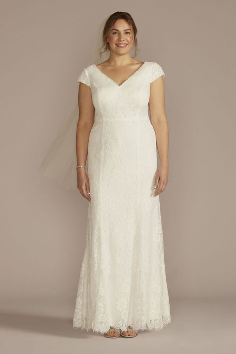 Wedding Dresses - DB Studio Allover Lace Cap Sleeve Mermaid Wedding Dress Style # SDWG1174 – View Image 1 Sleeve Mermaid Wedding Dress, Wedding Dress Style, Davids Bridal Wedding Dresses, Marrying My Best Friend, Lace Caps, Mermaid Silhouette, Davids Bridal, Wedding Dress Styles, View Image