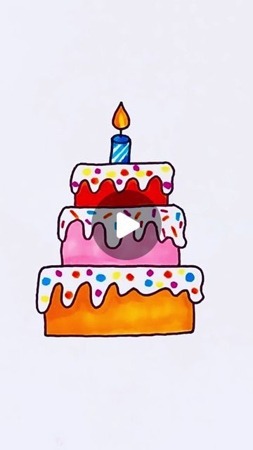 153K views · 5.3K likes | Creative Drawing for kids on Instagram: "Learn how to draw a cake #reels #draw #drawing #art" How To Draw A Birthday Cake, Colourful Drawing Ideas Easy, Easy Drawings For Kids Cute, Kids Drawings Easy, Cake Painting Art, Sia Drawing, Easy Kids Drawings, Cake Drawing For Kids, How To Draw Cake