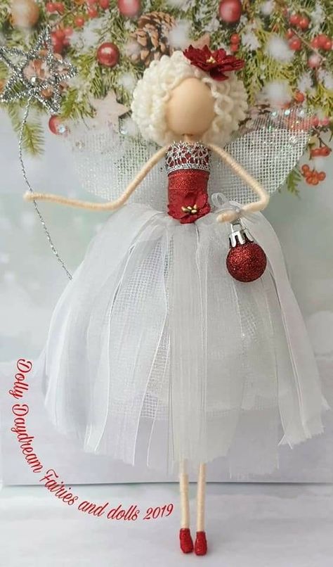 Wire Dolls Diy How To Make, Fairy Diy Crafts, Wire Doll, Diy Yarn Dolls, Clothespin Crafts Christmas, Clothespin Doll, Dolls Handmade Diy, Christmas Tree Fairy, Fairy Art Dolls