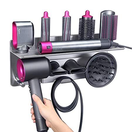 Amazon.com: Hair Dryer Holder for Dyson Supersonic Hair Dryer, for Dyson Airwrap Styler Organizer Storage Shelf 2in1 Wall Mounted Stand Fits Curler Diffuser Two Nozzles for Bathroom Bedroom Hair Salon Barbershop: Beauty Hair Tool Storage, Hair Dryer Set, Supersonic Hair Dryer, Hair Tool Set, Hair Dryer Storage, Wall Mounted Hair Dryer, Dyson Hair Dryer, Dyson Supersonic, Best Hair Dryer