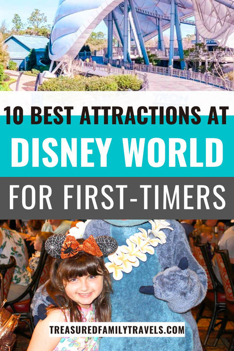 10 Best Attractions at Disney World for First-Timers First Time To Disney World, Disney World 3 Day Itinerary, Disney First Time, Disney World Must Do, Disney Itinerary, Disney World Itinerary, Disney World Vacation Planning, Disney World Outfits, Disney Trip Planning