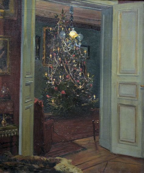 German, 1856-1924 Oil on canvas, 64 x 53.5cm European Paintings, Old Christmas, Christmas Night, Victorian Christmas, Christmas Vibes, Winter Art, Christmas Mood, Christmas Paintings, Christmas Illustration