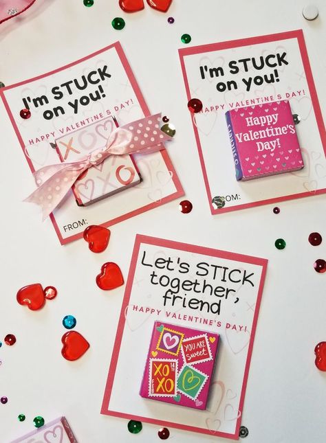 Inexpensive and cute Valentine ideas for school.  Use some sticker boxes from the Dollar Tree and free printables!  #stickers #dollartree #valentines Happy Valentines Day Teacher, Valentine Cards For Classmates, Preschool Valentine Cards, Creative Valentines Day Ideas, Free Valentine Cards, Cute Valentine Ideas, Free Printable Valentines Cards, School Valentine Cards, Pinterest Valentines