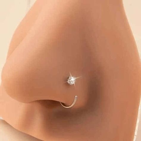 Shop mtkunlimited1's closet or find the perfect look from millions of stylists. Fast shipping and buyer protection. Chic Diamond Hoop O Shaped Unisex Nose Ring - 14K White Gold Plated over Copper - Nickle & Lead Free, Hypoallergenic - 1 piece - Size: See Photo - Simulated Diamond Nose Ring Inspo Aesthetic, Piercings Nose, Nose Rings, Diamond Nose Ring, Nose Rings Hoop, Nose Piercing, Girly Jewelry, Skin Tones, Diamond Rings