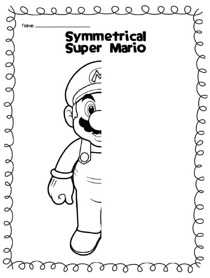 Fun With Firsties Symmetry Worksheets, Mario E Luigi, Manic Monday, Super Mario Birthday, Symmetry Art, Art Worksheets, Homeschool Art, 4th Grade Math, Middle School Art