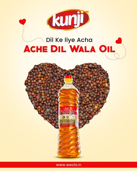 Food Oil Creative Ads, Mustard Oil Creative Ads, Cooking Poster, Grocery Ads, Best Cooking Oil, World Heart Day, Creative Advertising Photography, Facebook Design, Mustard Oil