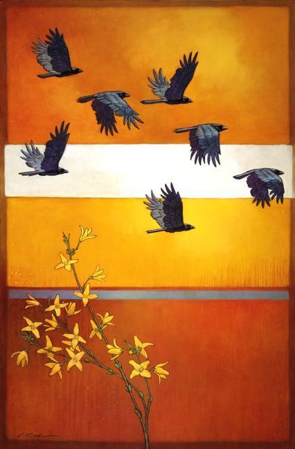 Craig Kosak | OIL | Raven Clan, Spring Craig Kosak, Crows Art, Crow And Raven, Crows And Ravens, Crow Art, Raven Art, Black Birds, Crows Ravens, Animals In Art