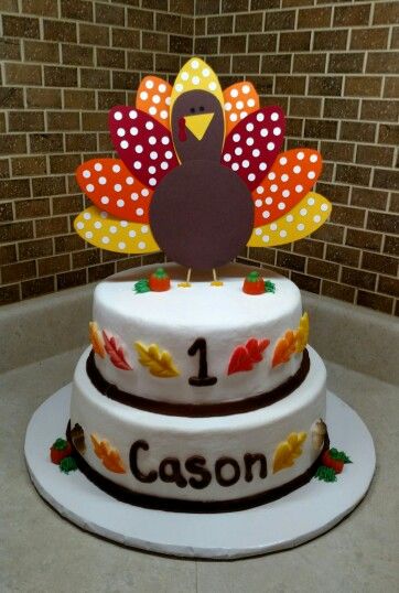 Turkey Birthday Cake Turkey Themed Birthday Party, Turkey Cakes Birthday, Turkey First Birthday Cake, Turkey Themed 1st Birthday, Turkey Birthday Cake, Thanksgiving Birthday Party Boy, Our Little Turkey Is Turning One Party, Turkey First Birthday, Turkey Cakes