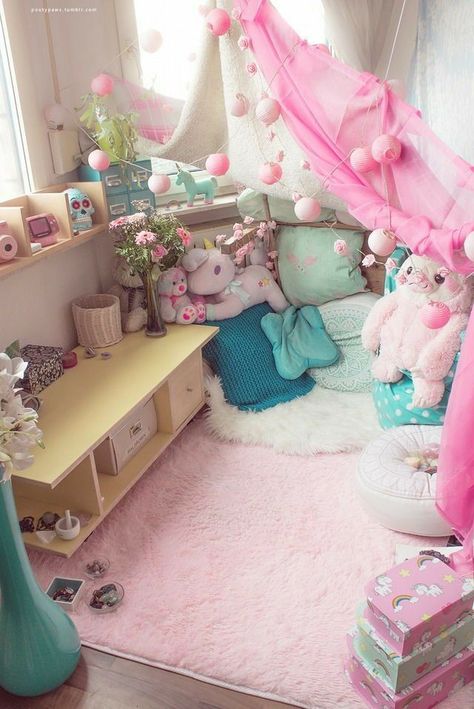 Kawaii Bedroom, Otaku Room, Princess Bedroom, Cute Bedroom Ideas, Pastel Room, Cute Room Ideas, Kawaii Room, Cute Room Decor, Room Ideas Bedroom