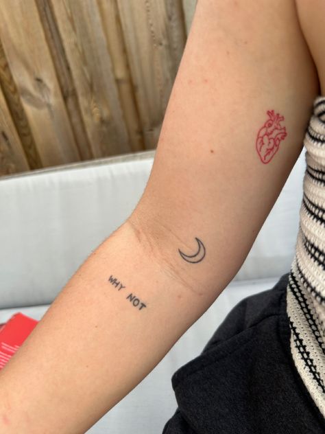 #tattoo #whynot #littletattoo#moon#minitattoo #red #armtattoo Red Wrist Tattoo, Moon Tattoo Arm, Moon Arm Tattoo, Red Moon Tattoo, Inspo Tattoo, Tattoo Red, Pretty Hand Tattoos, Mini Tattoo, Red Ink Tattoos