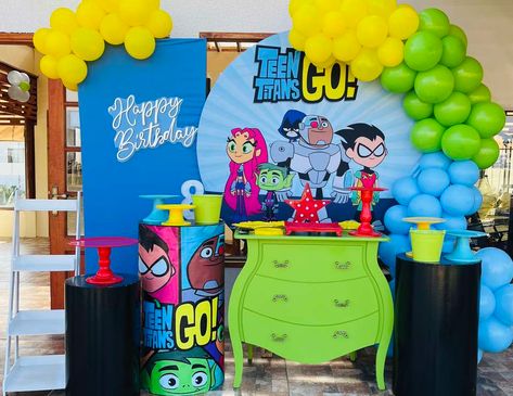 Teen Titans Go Birthday Party, Teen Titans Go Party, Teen Titans Go Birthday, Teen Titans Birthday Party, Birthday Teen, Paw Patrol Birthday Invitations, Mickey Mouse Birthday Invitations, Space Theme Party, Sesame Street Birthday Party