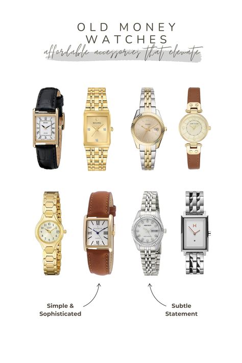 Old Money Aesthetic, Women's Watches Old Money Style Watch, Watches For Women Aesthetic, Old Money Aesthetic Watch, Watches For Girls Aesthetic, Watches Old Money, Old Money Things To Buy, Old Money Women Accessories, Watch Inspo Women, Women Watch Aesthetic