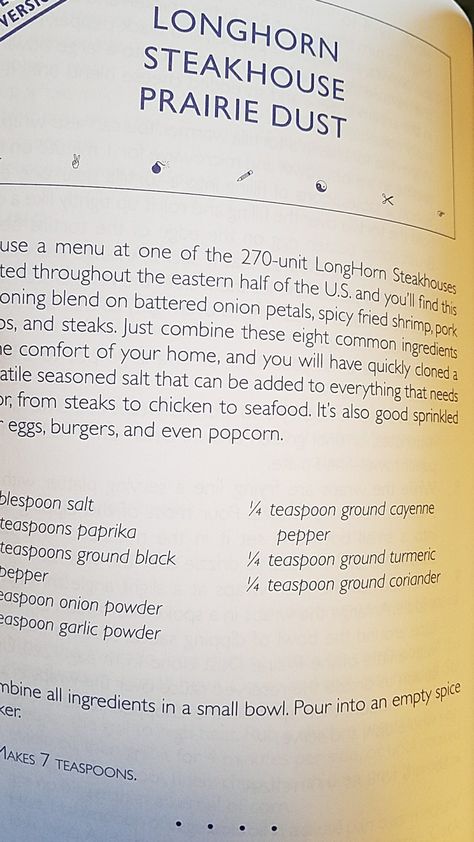 Longhorn Prairie Dust, Longhorn Prairie Dust Recipe, Prairie Dust Seasoning, Longhorn Steakhouse Steak Seasoning, Season Steak, Longhorn Steakhouse Recipes, Prairie Dust, Season Steak Recipes, Steakhouse Steak