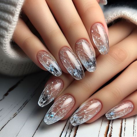 #AutumnNails #FallManicure #NailArtInspiration #CozyNails #SweaterWeatherNails #PumpkinSpiceNails #HarvestNails #FallingLeavesNails #SeasonalNails #NailTrends Nails Transparent Design, Transparent Nail Designs, Glass Nails Designs, Transparent Nail Art, All Nail Shapes, Glass Manicure, Nails Manicures, Almond Stiletto, Leopard Nail Designs