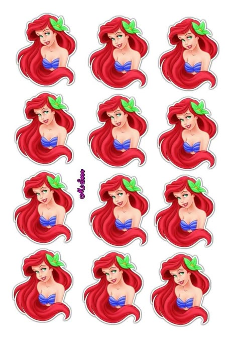 Tinkerbell Cake Topper, Little Mermaid Cupcakes, Little Mermaid Cake Topper, Disney Princess Cupcakes, Mermaid Cupcake Toppers, Diy Cake Topper Birthday, Little Mermaid Cakes, Ariel Little Mermaid, Mermaid Theme Birthday Party