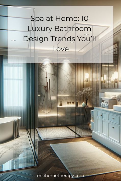 Transform your bathroom into a luxurious spa retreat! Discover the latest trends in at-home spa bathrooms that exude elegance and relaxation. From marble finishes to modern rain showers, find the perfect design ideas to elevate your space. 📸✨ Click to learn more and see how you can bring these stylish upgrades into your home!  #BathroomDesign #HomeSpa #LuxuryLiving #InteriorDesign Spa Master Bath Ideas, Spa Like Master Bath, Installing Heated Floors, Spa Master Bath, Spa Bathrooms, Spa Bathroom Design, Bathroom Into A Spa, Luxury Spa Bathroom, Luxury Bathroom Design