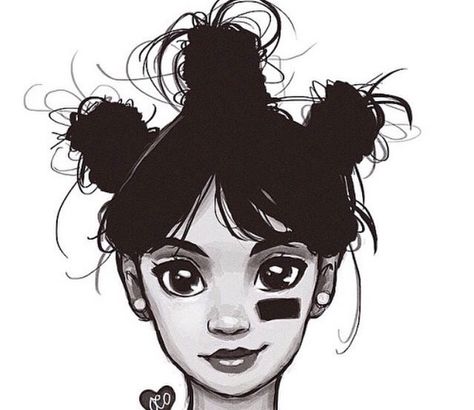 Character Drawing Illustration Left Eye, Hair, On Instagram, White, Instagram, Black